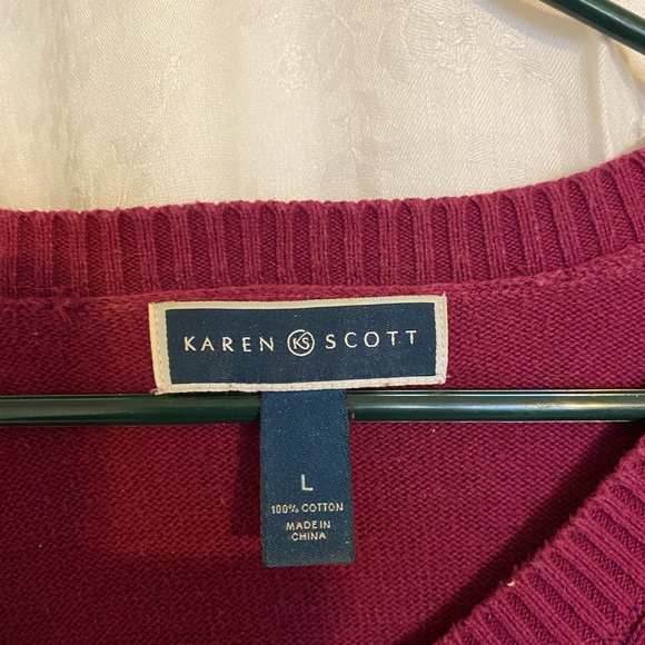 Burgundy Sweater for Women size Large Karen Scott - Picture 3 of 3